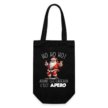 Ho Ho Ho Avant Les Cadeau C'est Apéro Humour Noël - Sac à bouteille - noir - Devant