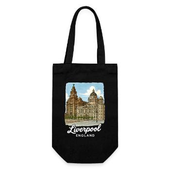 Liverpool England - Geschenkbeutel für Flaschen - Schwarz - Vorne
