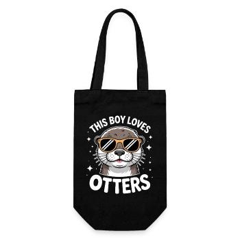 Otter Spruch Jungs Lustiges Otter Geschenk - Geschenkbeutel für Flaschen - Schwarz - Vorne
