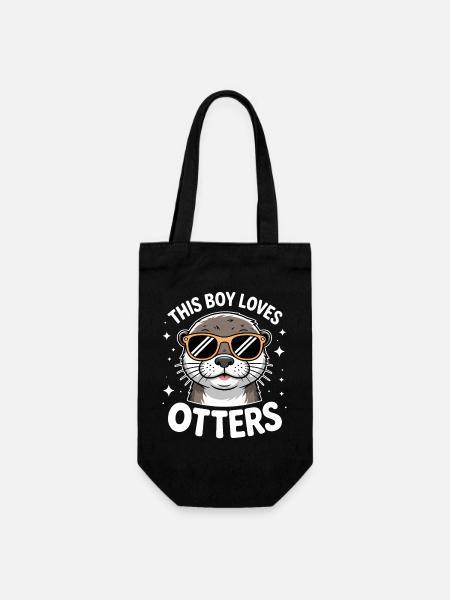 Loutre disant les gars drôle loutre cadeau - Sac à bouteille - noir