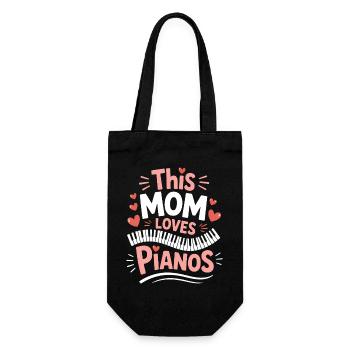 Klavier Spruch Piano Lustiges Klavier Geschenk - Geschenkbeutel für Flaschen - Schwarz - Vorne