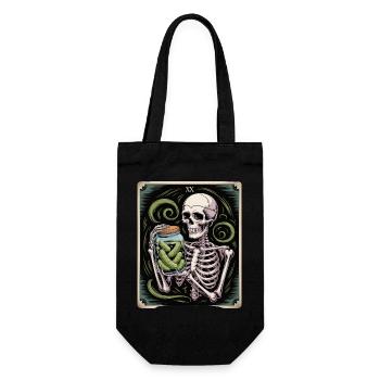 Tarotkarte XX Skelett Mit Essiggurken Glas - Geschenkbeutel für Flaschen - Schwarz - Vorne