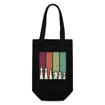 Colored Chess Pieces Line Painting - Gift Bag for Bottles - black - Front