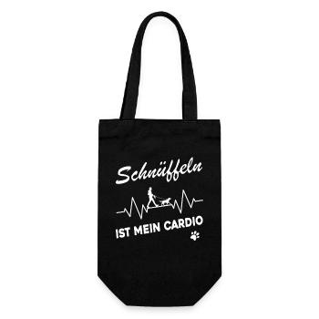 Mantrailing - Schnüffeln ist mein Cardio - Geschenkbeutel für Flaschen - Schwarz - Vorne