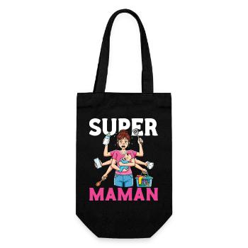 Humor Mother Wife Super Mamaan Baby - Gift Bag for Bottles - black - Front