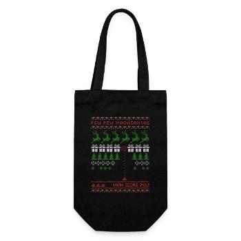 Pew Pew Madasantas | Ballerspiel | ugly christmas - Geschenkbeutel für Flaschen - Schwarz - Vorne