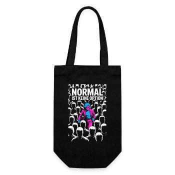 Normal ist keine Option Neon Popart - Geschenkbeutel für Flaschen - Schwarz - Vorne