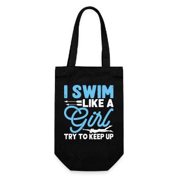 Schwimmen Wassersport Schwimmer Geschenke - Geschenkbeutel für Flaschen - Schwarz - Vorne