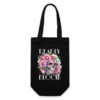 Flowers Skull Beauty Bloom - Gift Bag for Bottles - black - Front