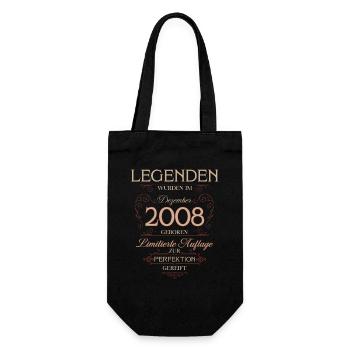 18th Birthday Legend December Vintage 2008 - Gift Bag for Bottles - black - Front