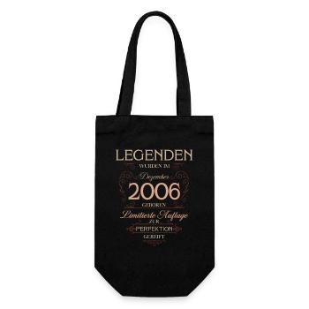 20th Birthday Legend December Vintage 2006 - Gift Bag for Bottles - black - Front