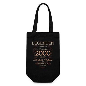 25th Birthday Legend December Year 2000 - Gift Bag for Bottles - black - Front