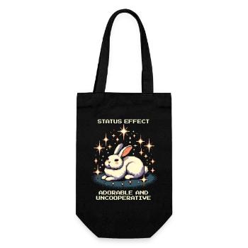 Adorable & Uncooperative | Bunny Mood - Geschenkbeutel für Flaschen - Schwarz - Vorne
