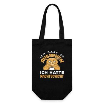 Darf So Aussehen Ich hatte Nachtschicht Schicht - Geschenkbeutel für Flaschen - Schwarz - Vorne