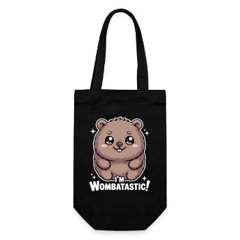 Niedlicher Wombat I'm Wombatastic - Geschenkbeutel für Flaschen - Schwarz - Vorne