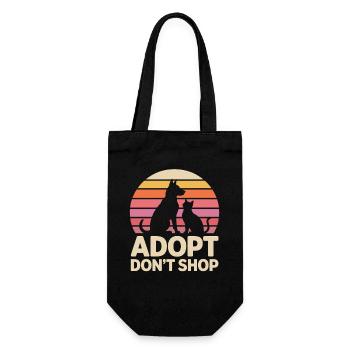 Adopt Don't Shop: Tierliebe Statement - Geschenkbeutel für Flaschen - Schwarz - Vorne