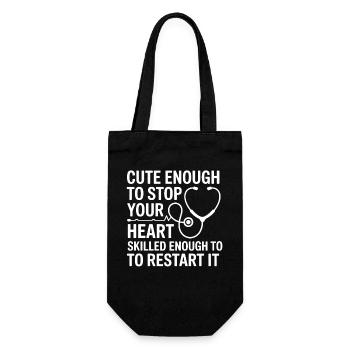 Sweet Heart Saying Stethoscope - Gift Bag for Bottles - black - Front