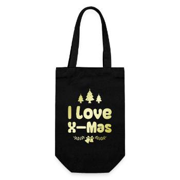 I love Xmas Christmas - Gift Bag for Bottles - black - Front