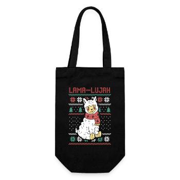 Santa Claus Llama Christmas Time Christmas - Gift Bag for Bottles - black - Front