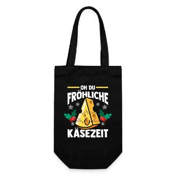 Weihnachtsmann Käse  Weihnachtszeit Weihnachts - Geschenkbeutel für Flaschen - Schwarz - Vorne