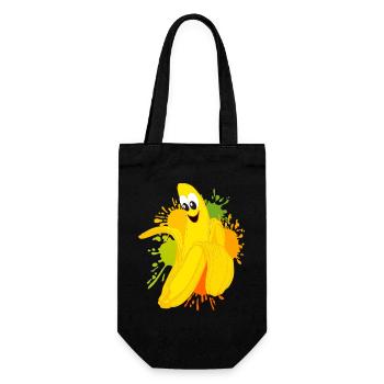 Cheerful banana color explosion - Gift Bag for Bottles - black - Front