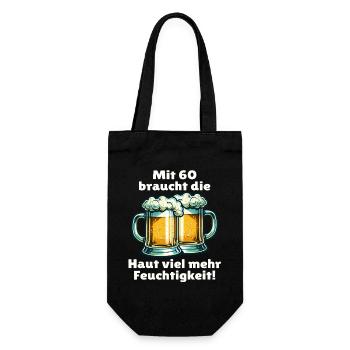 60. Geburtstag 60er 60 Geschenk Spruch Sprüche - Geschenkbeutel für Flaschen - Schwarz - Vorne