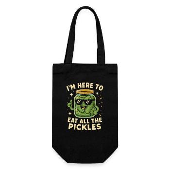 I'm here to eat all the cucumbers. Funny Gur - Gift Bag for Bottles - black - Front