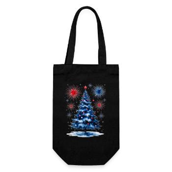 Fireworks Christmas Tree Pattern - Gift Bag for Bottles - black - Front
