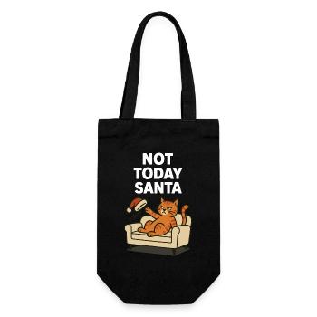 Not Today Santa Funny Cat Christmas - Gift Bag for Bottles - black - Front