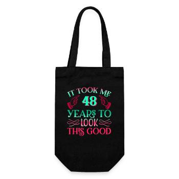 It took 48 years to look so good - Gift Bag for Bottles - black - Front