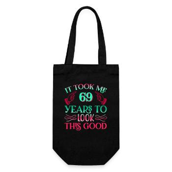 It took 69 years to look so good - Gift Bag for Bottles - black - Front
