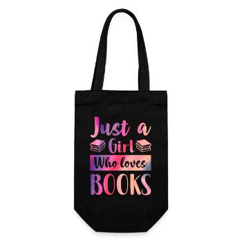 Just a girl who loves books - Gift Bag for Bottles - black - Front