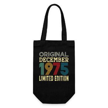 Born December 1975 50 Year Old 50th Anniversary Gift - Gift Bag for Bottles - black - Front