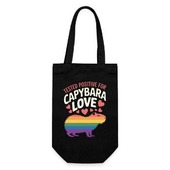 Capybara Regenbogen Liebe Design - Geschenkbeutel für Flaschen - Schwarz - Vorne
