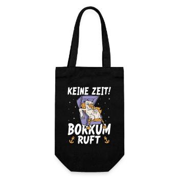 Vacances à la mer du Nord PAS DE TEMPS BORKUM APPELLE DES CHOSES DRÔLES - Sac à bouteille - noir - Devant