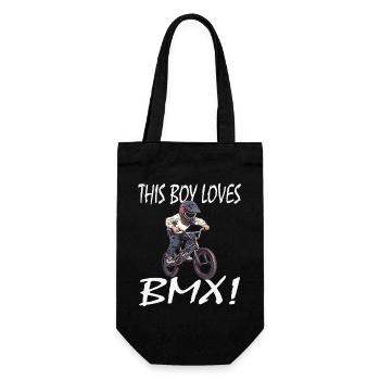 Junge BMX Motiv - Geschenkbeutel für Flaschen - Schwarz - Vorne