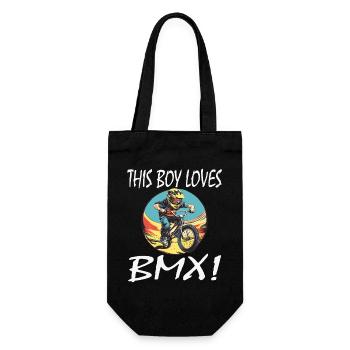 Boy Loves BMX – Motif d’action BMX - Sac à bouteille - noir - Devant