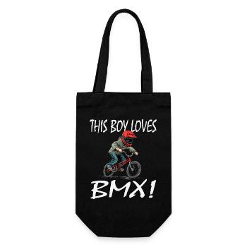 Dieser Junge liebt BMX - Geschenkbeutel für Flaschen - Schwarz - Vorne