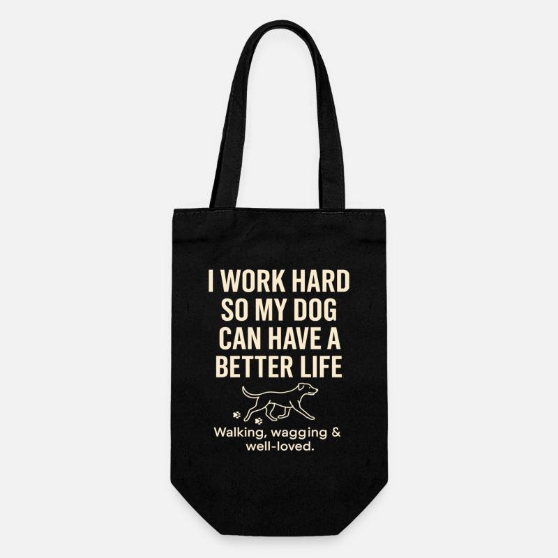 I'm working hard to make my dog have a better - Gift Bag for Bottles - black
