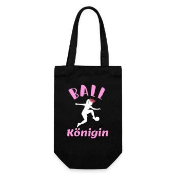 Ballkönigin - für feminine Fußballerinnen - Geschenkbeutel für Flaschen - Schwarz - Vorne