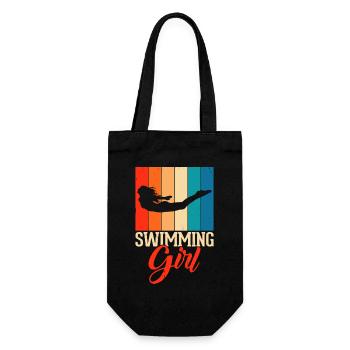 Schwimmen Wassersport Schwimmerin Geschenke - Geschenkbeutel für Flaschen - Schwarz - Vorne
