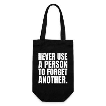 never use a person to forget another - Gift Bag for Bottles - black - Front