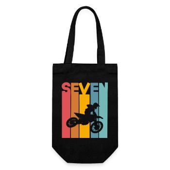 7th Birthday Motocross - Gift Bag for Bottles - black - Front