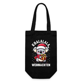 Weihnachtsmann Koala Weihnachtszeit Weihnachts - Geschenkbeutel für Flaschen - Schwarz - Vorne