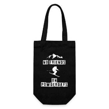 Skiing - No Friends on Powderdays - Gift Bag for Bottles - black - Front