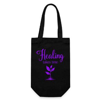 Healing takes time Mindfulness Patience - Gift Bag for Bottles - black - Front