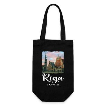 Riga Litauen - Geschenkbeutel für Flaschen - Schwarz - Vorne