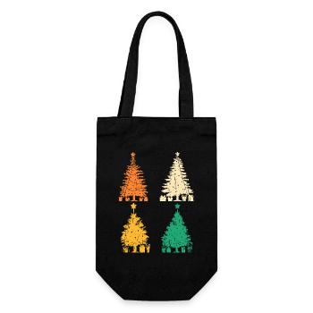 Weihnachtsmann Weihnachtsbaum Weihnachten - Geschenkbeutel für Flaschen - Schwarz - Vorne