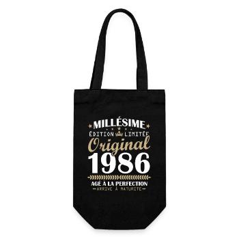 Millésime 1986 Original Cadeau Anniversaire 40 ans - Sac à bouteille - noir - Devant