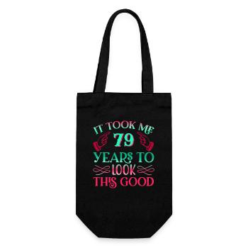 It took 79 years to look so good - Gift Bag for Bottles - black - Front